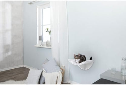 Trixie Lorena Cat Wall Mount Furniture - Elevated Cat Bed with Removable Pad, Raised Climbing Bed - White