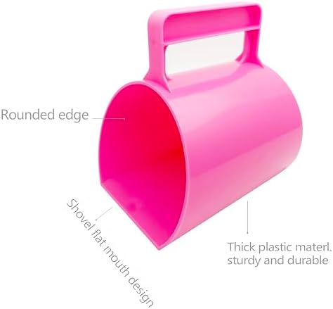 Feed Scoop - Grain Scoop for Horse,Heavy Duty Plastic Large Food Scoop for Large Dogs Livestock 1.8 Quart/7.2Cups Pink