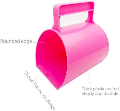 Feed Scoop - Grain Scoop for Horse,Heavy Duty Plastic Large Food Scoop for Large Dogs Livestock 1.8 Quart/7.2Cups Pink