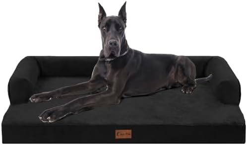Orthopedic Washable Dog Bed for Extra Large Dogs, 53x42in, Black