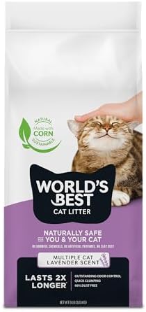 World's Best Cat Litter Lavender, Long-Lasting Odor Control, 8 lb Bag