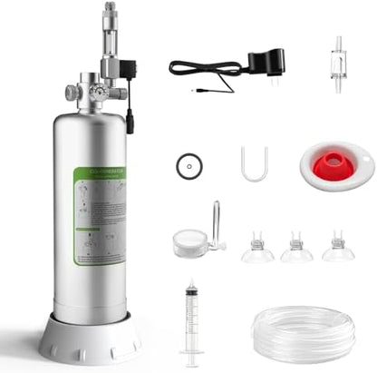 MagTool 2025 Upgraded 2.5-5L DIY Aquarium CO2 Generator Kit, Stainless Steel Bottle with Integrated Solenoid & Bubble Counter, Safety Valve, Main Switch, Complete Accessories for Planted Tanks