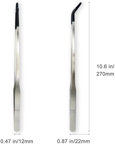 2 Pcs 10.6" Stainless Steel Reptile Feeding Tongs & Tweezers