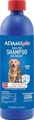 ADAMS Plus Flea & Tick Shampoo with Precor for Dogs & Cats, 12 oz
