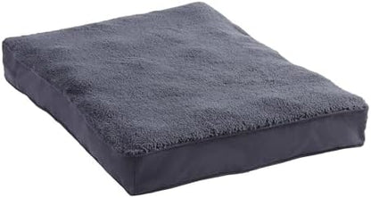 Happy Hounds Daisy Deluxe Supportive Sherpa Dog Bed, Large (48 x 36 in.), Prussian Blue