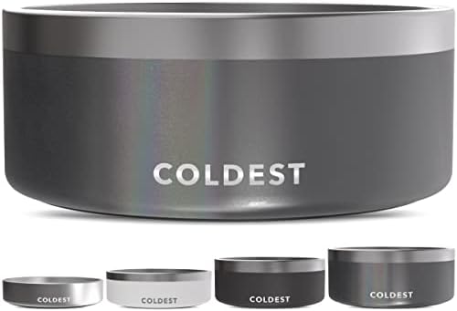 Coldest Dog Bowl - Anti Rust Metal, Non Slip, 3 Layers Insulated Stainless Steel Dog Bowls - Spill Proof & Heavy Duty - Water Bowl for Dogs, Cats & Pets, Dish Washer Safe (100 oz,Stardust Glitter)