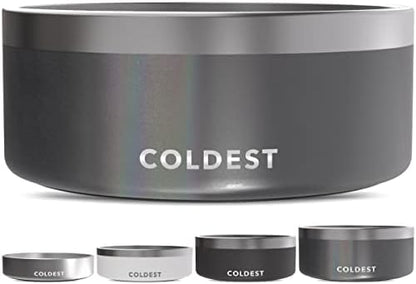 Coldest Dog Bowl - Anti Rust Metal, Non Slip, 3 Layers Insulated Stainless Steel Dog Bowls - Spill Proof & Heavy Duty - Water Bowl for Dogs, Cats & Pets, Dish Washer Safe (100 oz,Stardust Glitter)
