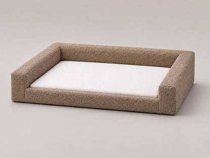 Mini Cloud Bed - Removable and Washable Covers - Upholstered Minimalist Modern Luxury - Toddler Baby Pet Dog Cat Nursery (Taupe Boucle, Small)