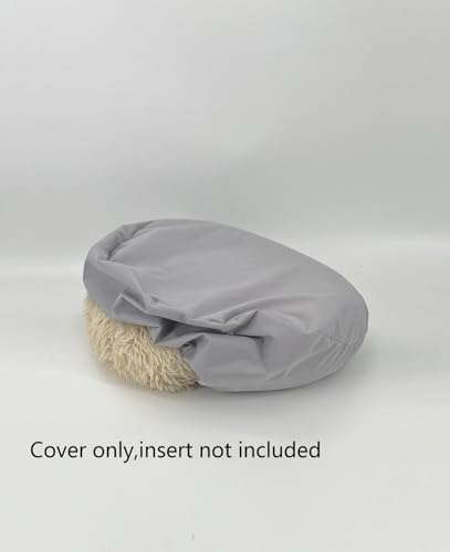 Round Dog Bed Sheet Covers Replacement Washable Waterproof Plastic Slip Cover for 44 to 45 inch Light Grey