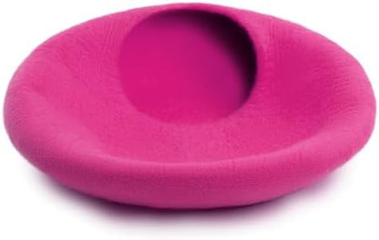 Woolygon Premium Felt Cat Cave Bed – Wool Kitty Beds Handcrafted Kitten Caves Bed for Indoor Cats - Made from Merino Wool, Foldable Cat Hideaway Covered Cat House Pod (Pink Plain)