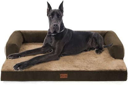 Orthopedic Washable Dog Bed for Extra Large Dogs, 53x42in, Brown