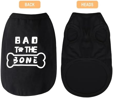 Discover Cozy Cotton Canine Wear: Soft, Lightweight, and Breathable Dog Shirt Vest with Eye-Catching Graphics(Bad to The Bone), Keeping Your Furry Friend Warm and Comfy! Grey 3XL
