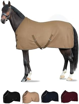 HORZE Kiel Horse Blankets for Real Horses, Fleece Horse Cooler Sheet