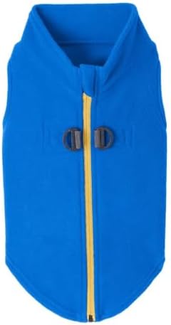 Gooby Zip-Up Fleece Dog Sweater, Blue, Large