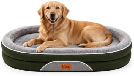 Orthopedic Dog Beds Large Sized Dog, Washable Dog Bed, 48" L, Green