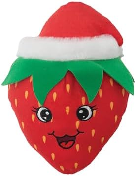 Snugarooz Berry Christmas Dog Toy with Repair Patch – Plush Made from Recycled Bottles – Holiday Design for Small & Medium Dog Breeds