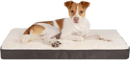 Best Pet Supplies Orthopedic Dog Bed with Memory Foam, Washable Dog Crate Mat for Small, Medium & Large Dogs, Thick Mattress for Crates, Kennels or Floor, Waterproof Pet Bed - Brown, 35 x 22 x 4