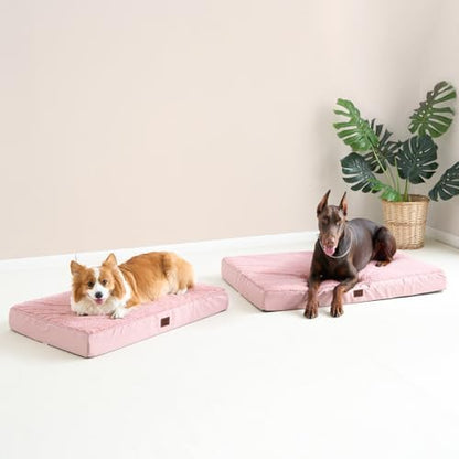 EHEYCIGA Orthopedic Dog Bed Large with Removable Washable Cover, 41IN Pink