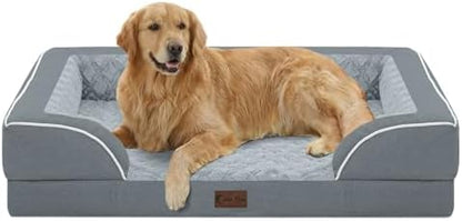 Orthopedic Washable Dog Bed for Extra Large Dogs, 42x30in, Grey