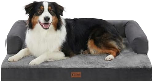 Orthopedic Washable Dog Bed for Medium Dogs, 35x22in, Dark Grey
