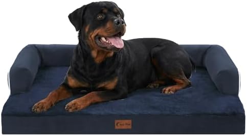 Orthopedic Dog Bed for Extra Large Dogs, 48x30in, Navy Blue