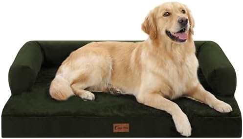 Waterproof Orthopedic Dog Bed for Large Dogs, 36x27in, Olive Green