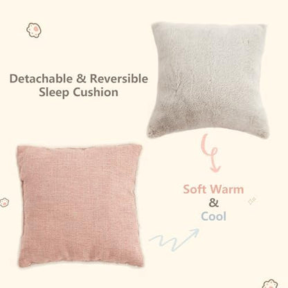 Cat Bed for Indoor Cats - Cat Cave Bed Cat House Cat Tent with Removable Washable Cushioned Pillow, Soft and Self Kitten beds,Cat Beds & Furniture, Pet Bed (Large, Pink)
