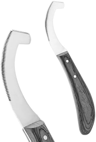 Pro Farrier Grooming Bugs Bot Knife– Stainless Steel Blade, Wooden Handle, Multi-Purpose Mane and Coat Cleaning Tool for Horses, Goats, and Cattle (Black)