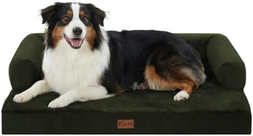 Orthopedic Washable Dog Bed for Medium Dogs, 35x22in, Olive Green