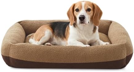 FURTIME Washable Dog Bed Medium Large Size Dogs, Comfy Fluffy Pet Bed