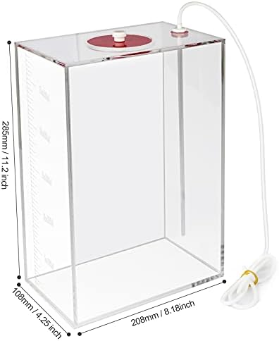 Aquarium Choice Acryli Made Liquid Storage Bucket Doing Pump Reservoir Container (4.7 * 7.4 * 10.9 Inch;5000ml/5L（Red）)