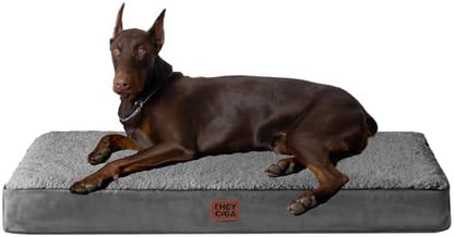 EHEYCIGA Orthopedic Dog Bed Large with Removable Washable Cover, 47IN Grey