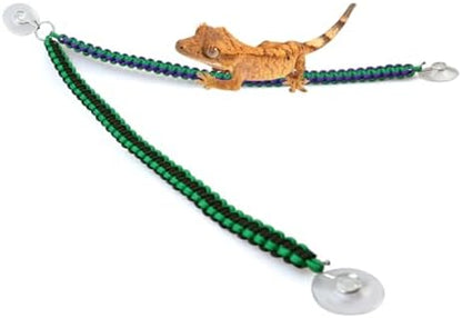 Paracord Reptile Climbing Vine Rope with Suction Cups for Crested Geckos, Chameleons, Anoles, Tree Frogs – Durable Terrarium Climbing Rope Habitat Accessory