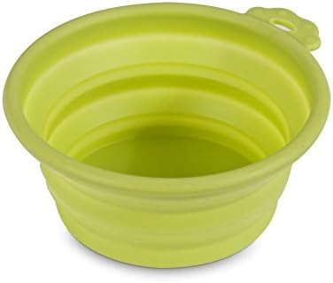 Cider Mills Petmate 23370 Silicone Round 3-Cup Travel Bowl for Pets, Go-Go Green