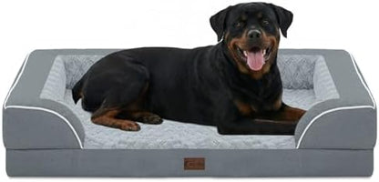 Orthopedic Washable Dog Bed for Extra Large Dogs, 48x30in, Grey