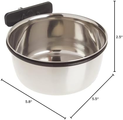 ProSelect Stainless Steel Coop Cups — Versatile Coop Cups for Pet and Animal Cages, 16-Ounce,silver