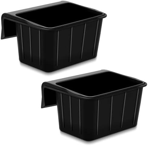 2 Pcs 17 Quart Rubber Horse Feed Bucket Hook Over Hanging Fence Feeder