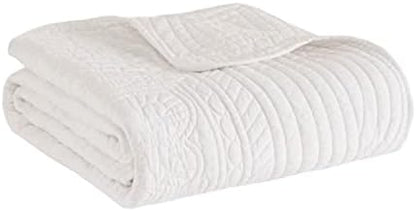 Madison Park Luxe Damask Stitching Throw Blanket, 60"x72"