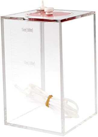 Aquarium Choice Acryli Made Liquid Storage Bucket Dosing Pump Reservoir Container (4.25 * 4.25 * 6.5 Inch;1500ml/1.5L)