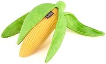 P.L.A.Y. Cute Plush Dog Toys - Vegetable Themed Durable Squeaker Crinkle Plush Chew Toy, Great for Puppies & Small, Medium, Large Dogs - Machine Washable, Recycled Materials (Farm Fresh Corn)