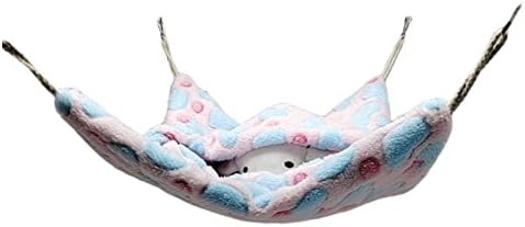 ISMARTEN Small Animal Hanging Hammock, Pet Hanging Nap Sack Sleep Bag Bed, Cage Hammock Beds for Ferret Guinea-Pig Sugar Glider Hamster Rat Mice Chinchilla Flying Gerbil and Squirrel (Pink)