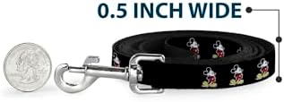 Disney Pet Leash, Dog Leash, Classic Mickey Mouse Pose Black, 4 Feet Long 1.5 Inch Wide
