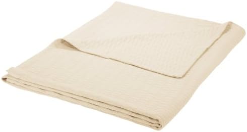 Superior Diamond Weave All-Season Cotton Blanket, Cover for Home, Couch, Bed, Soft, Warm Blankets, Boho Aesthetic, Comfy, Cozy, and Cute Covers, Decorative Bedding Essentials, Twin Size, Ivory