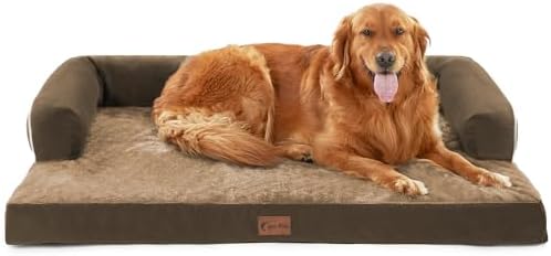 Waterproof Orthopedic Dog Bed for Extra Large Dogs, 45x35in, Brown