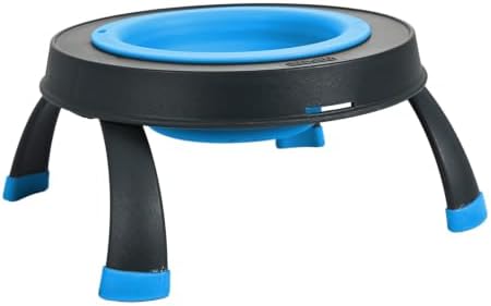 Dexas Pets Single Elevated Pet Feeder/Pet Bowl, I.5 Cup Capacity, Pro Blue, Small