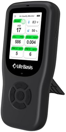 LifeBasis Air Quality Monitor Indoor, 11-in-1 Air Quality Detector