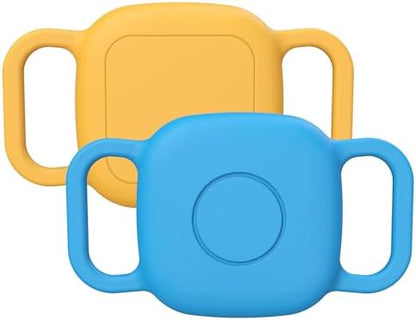 Waterproof Dog Collar Holder Case for Tile Mate 2024/2022 Tracker, 2 Pack Anti Lost Soft Silicone Case for cat pet Necklace, Protective Cover Accessories for Tile Tracker (Blue/Orange)
