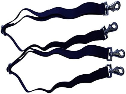 Majestic Ally Pack of 2 Adjustable length Horse Blanket Sheet Replacement Elastic Leg Strap with Double Swivel Snaps (Navy)