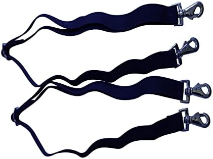 Majestic Ally Pack of 2 Adjustable length Horse Blanket Sheet Replacement Elastic Leg Strap with Double Swivel Snaps (Navy)