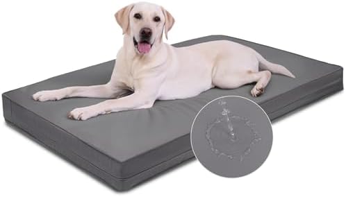 XXL Dog Bed Waterproof Wipeable, Extra Large Crate Pad 48" Washable Leather